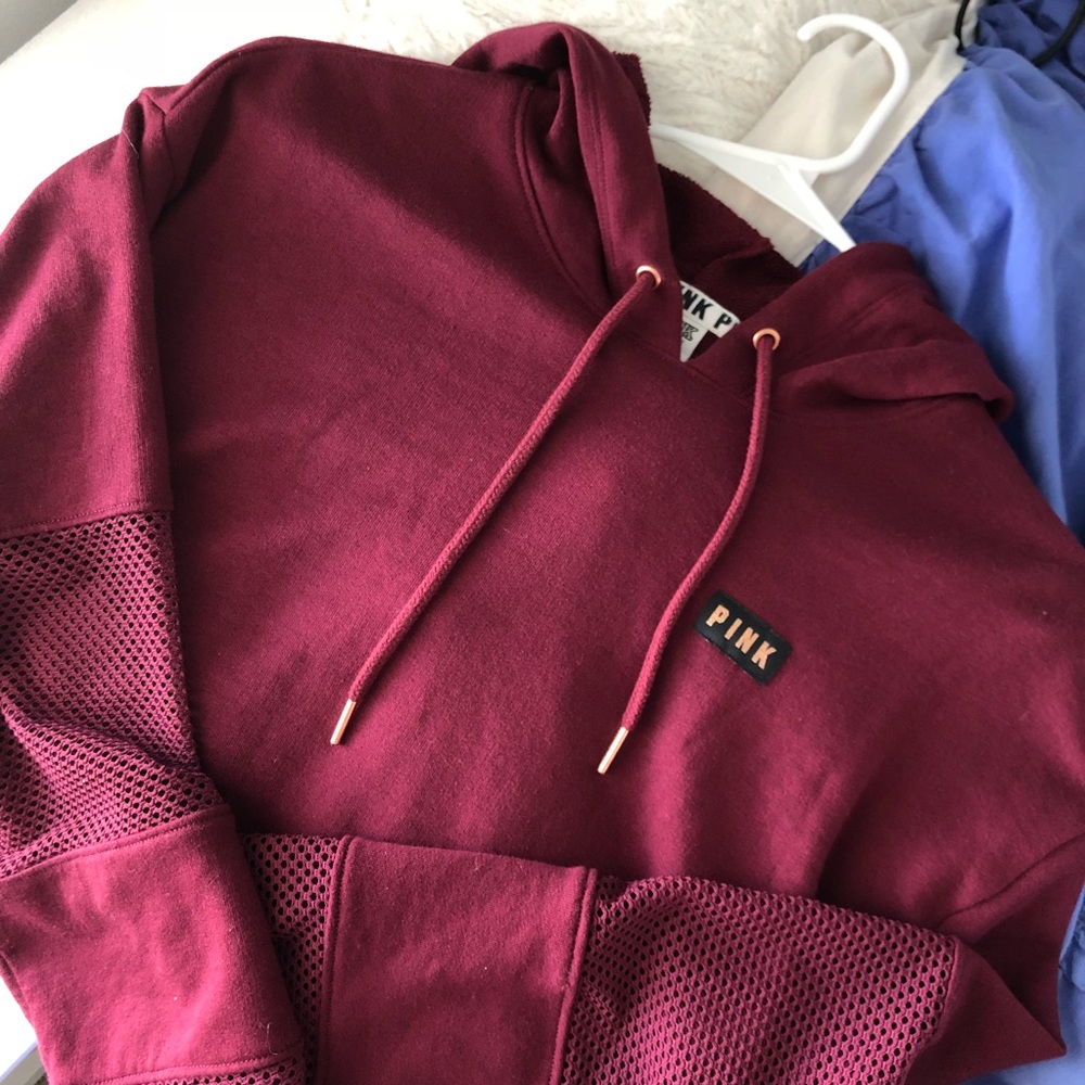 Pink cropped hoodie